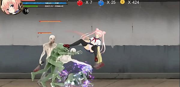 trendsCute teen girl 18 yo hentai having sex with men , aliens and monsters man in Fighting Girl Mei action hentai ryona gameplay with internal penetration sex view